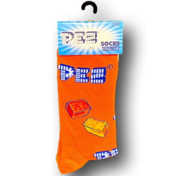 3/$20 Pez Retro Candy Funny Novelty Crew Socks - Brand New - Picture 1 of 3